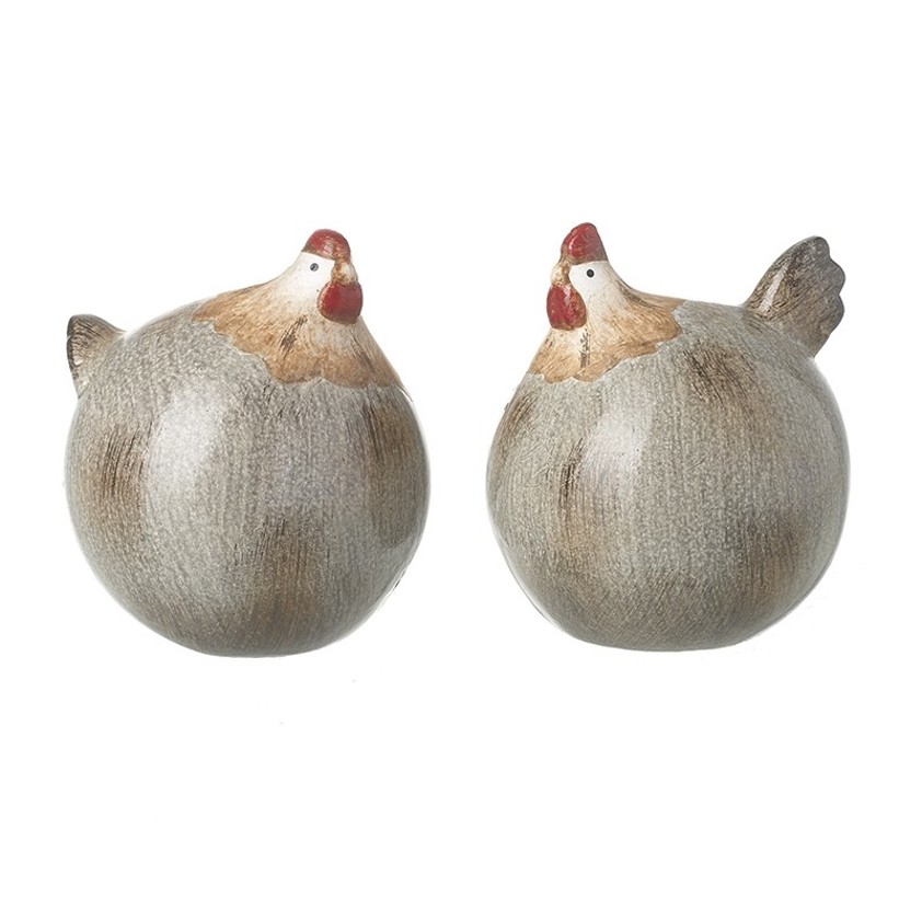 Small Round Ceramic Cockerel / Hen