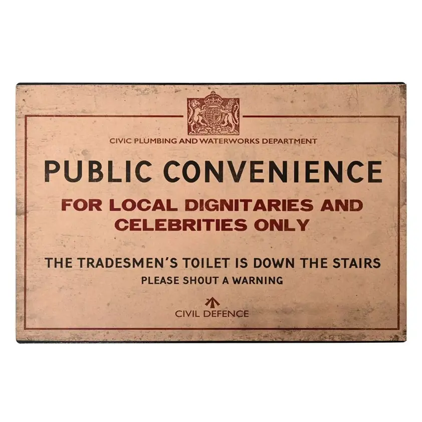 Civil Defence Public Convenience Wall Plaque