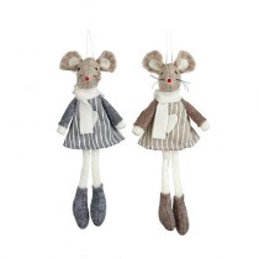 Grey or Brown sitting Mice