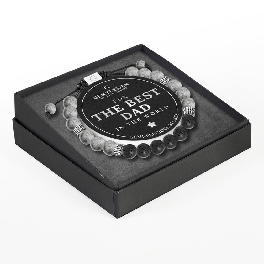 The best dad semi precious adjustable bracelet