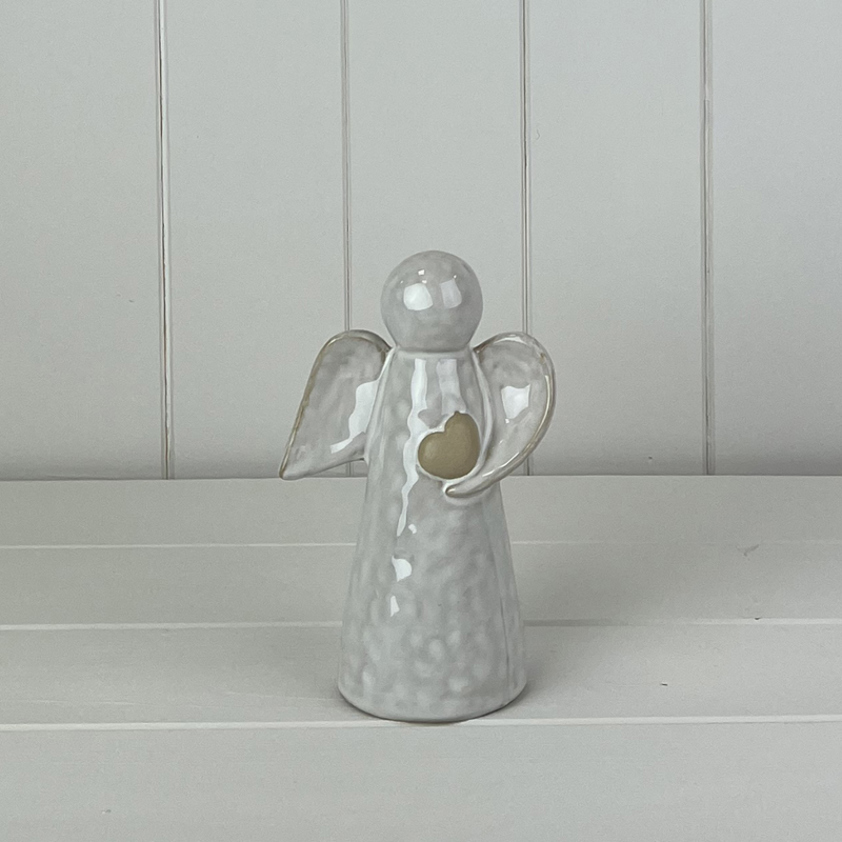 White Ceramic Angel Ornament (15.5cm)
