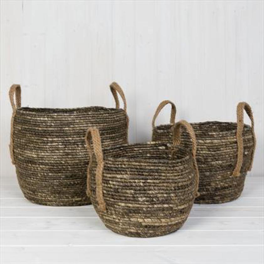 Set of Three Seagrass Baskets