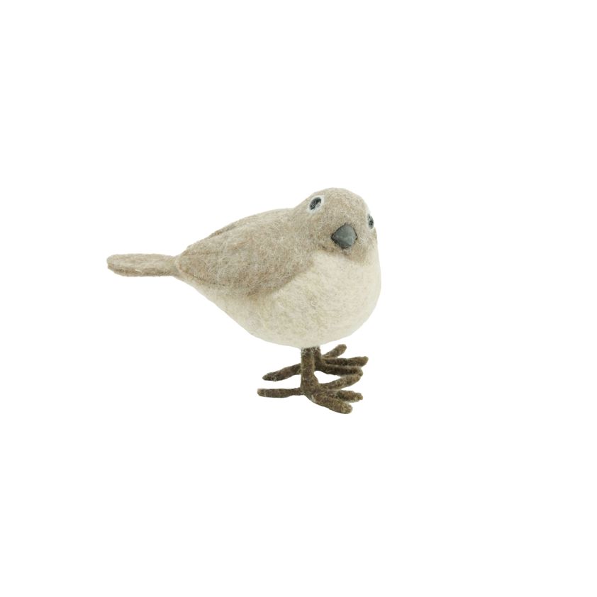 Beige Fabric Bird 11Cm