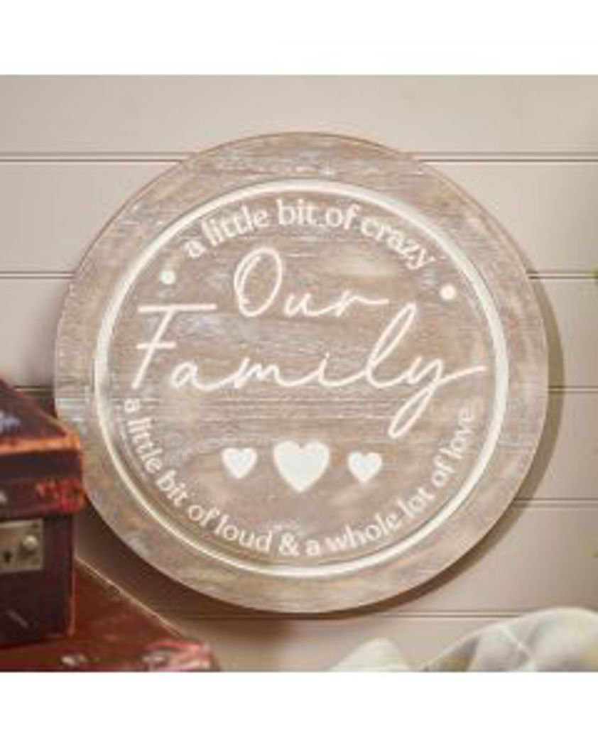 Our Family Wood Round Plaque