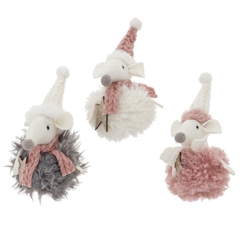 Christmas Pom Pom Sitting Mice