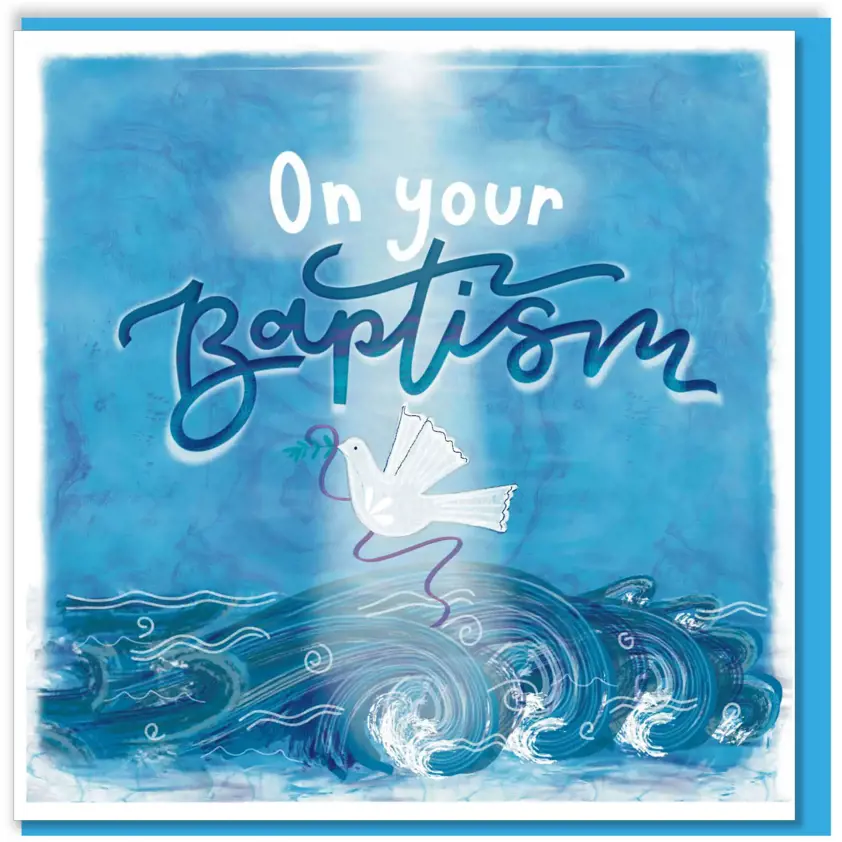 Dove & Cross Baptism Card