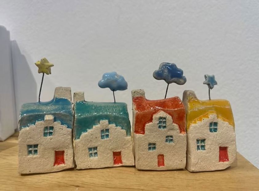 Handmade miniature cottages, in a Caterham Tiny House Box