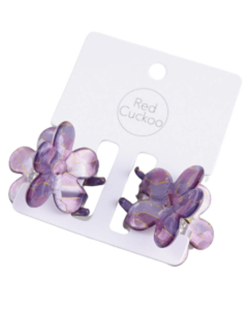 Flower Hair Claws Purple Pair