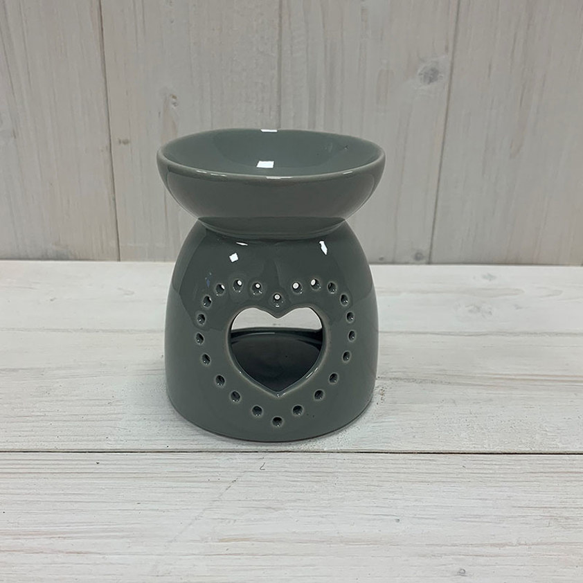 Grey Small Heart Ceramic Burner