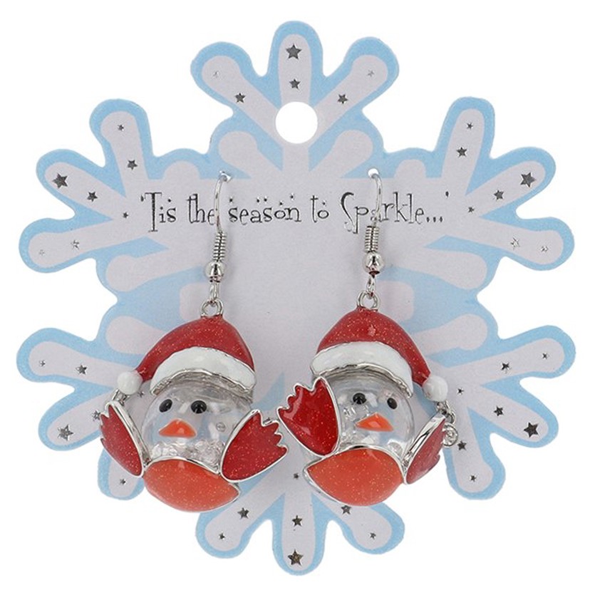 Christmas Novelty Earrings Robin