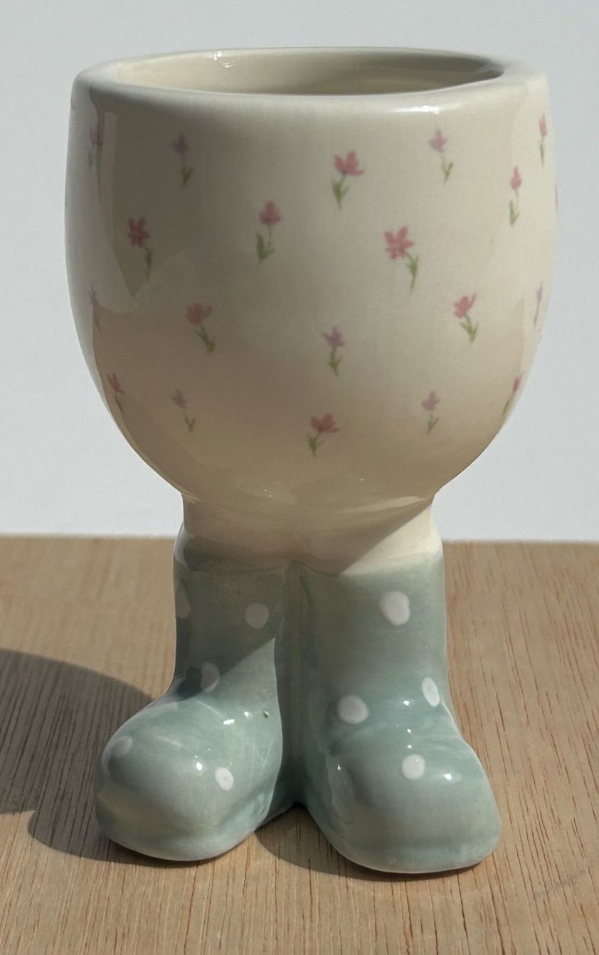 Queen Of The Garden Floral Ceramic Welly Boot Egg Cup