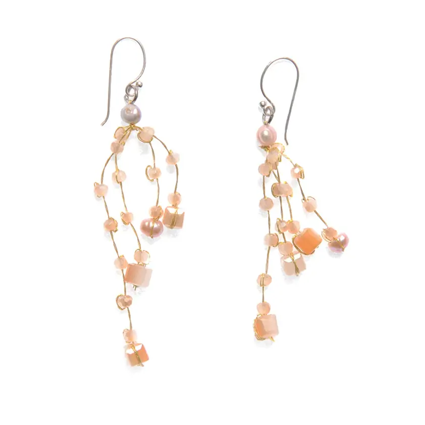Silk & Stones Earrings Cream