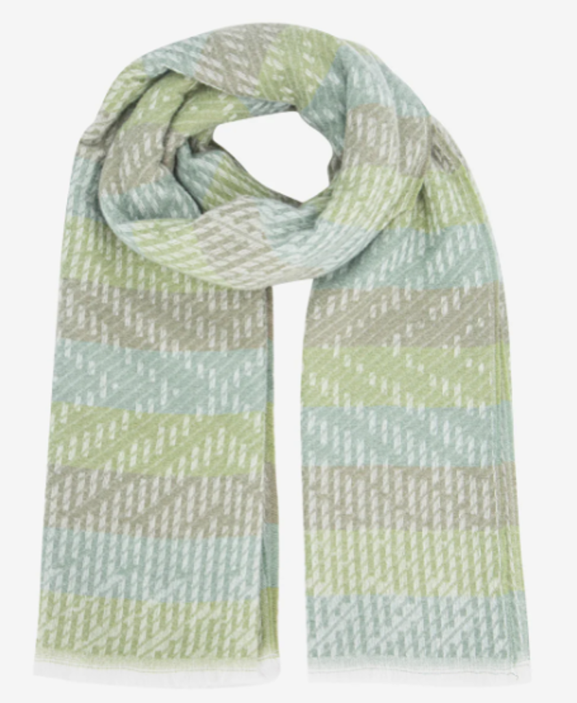 Green Reed Stripe Heavyweight Scarf
