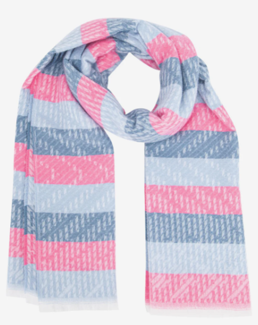 Grey Reed Stripe Heavyweight Scarf