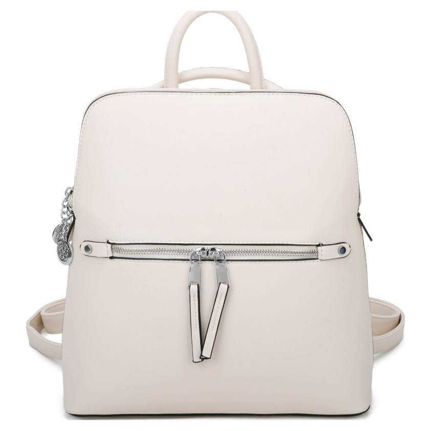 Beige Faux Leather Backpack
