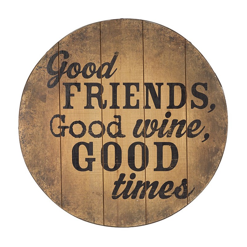 Good Friends Good Wine Wall Plaque