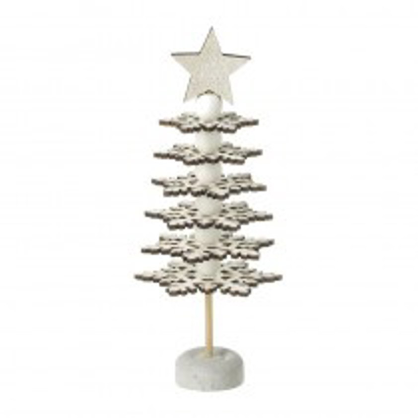 Wooden Snowflake Tree With Star