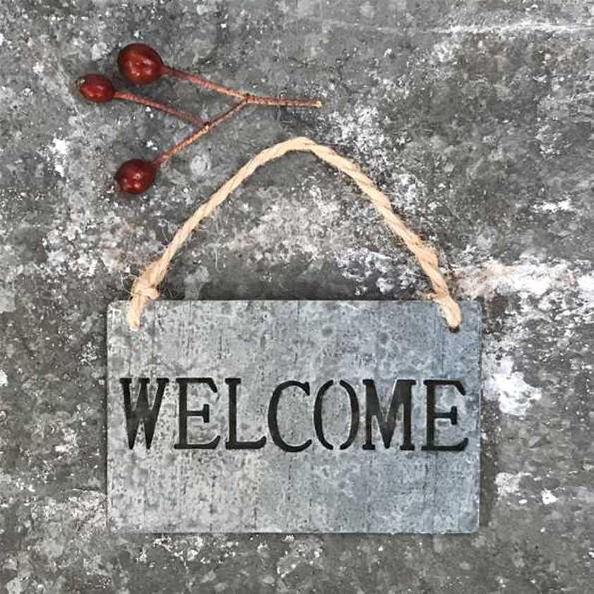 Metal cut out sign-Welcome