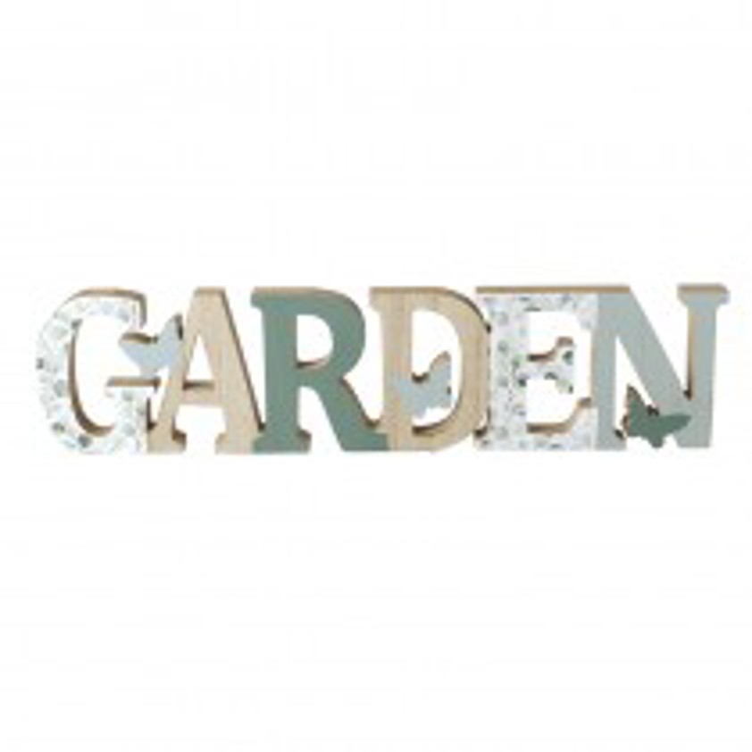 Wooden Garden Block With Butterflies