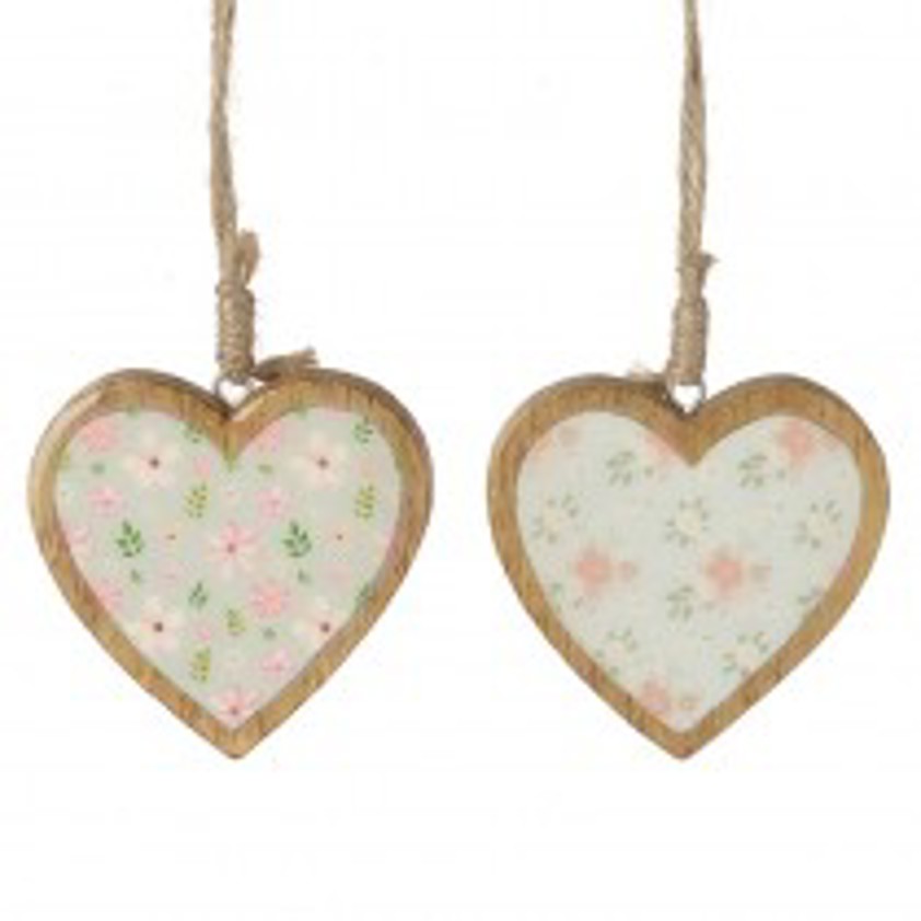 Wooden Patterned Hearts Mix
