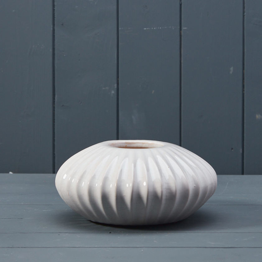 White Ceramic Pot (19cm)