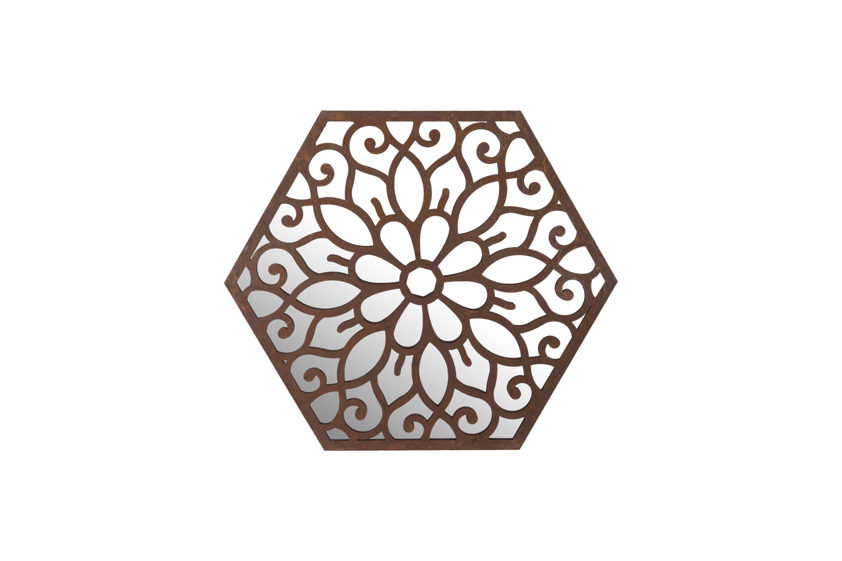 Hexagonal Flora Mirror