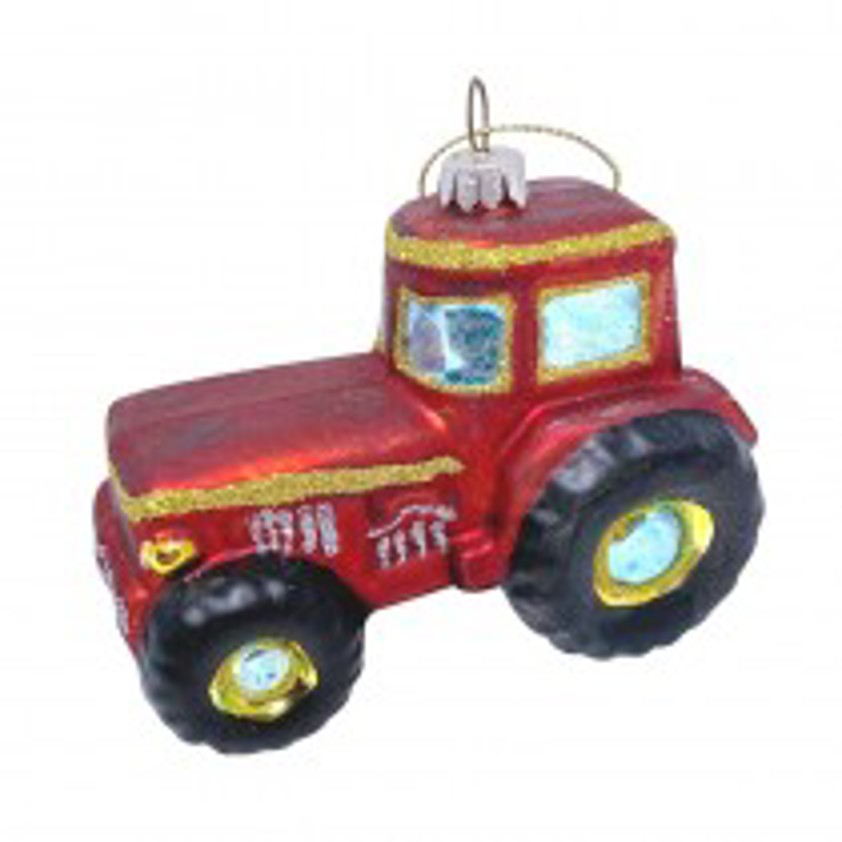 Hanging Glass Red Tractor