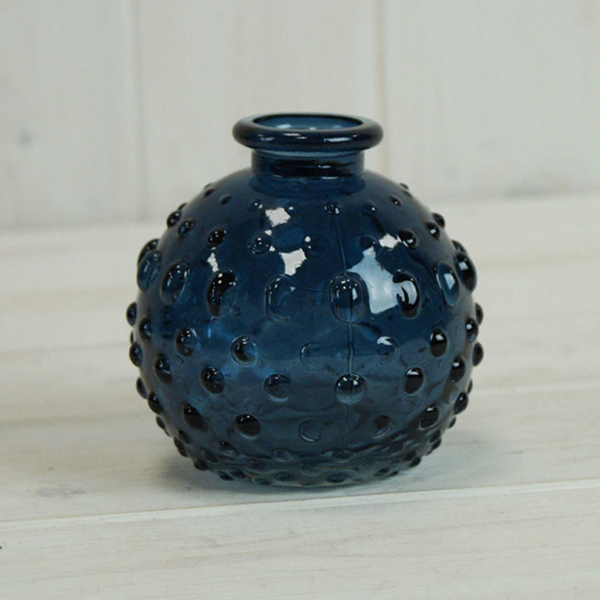 Blue Mini Round Glass Bottle