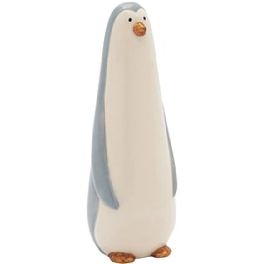 Tall ceramic penguin with copper nose - large