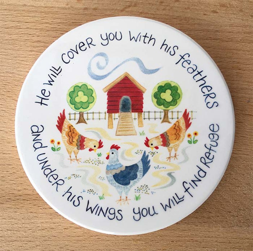 Under His wings Faith Coasters