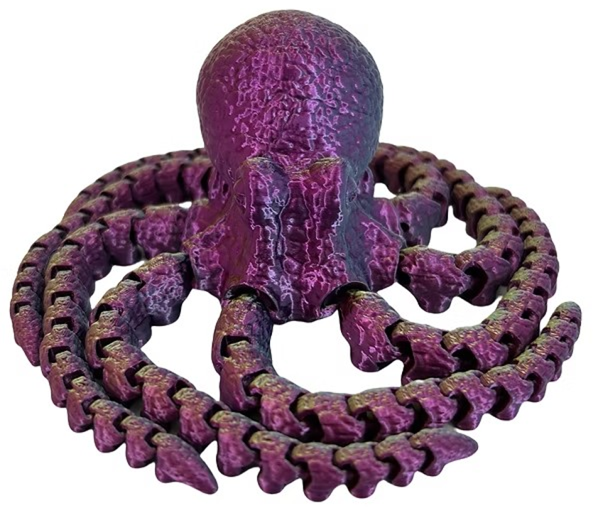 Purple Blue Green 3D Printed Octopus