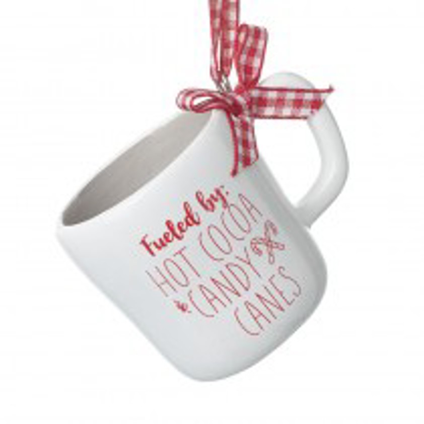Hot Cocoa Candy Canes Mug Hanging Decor