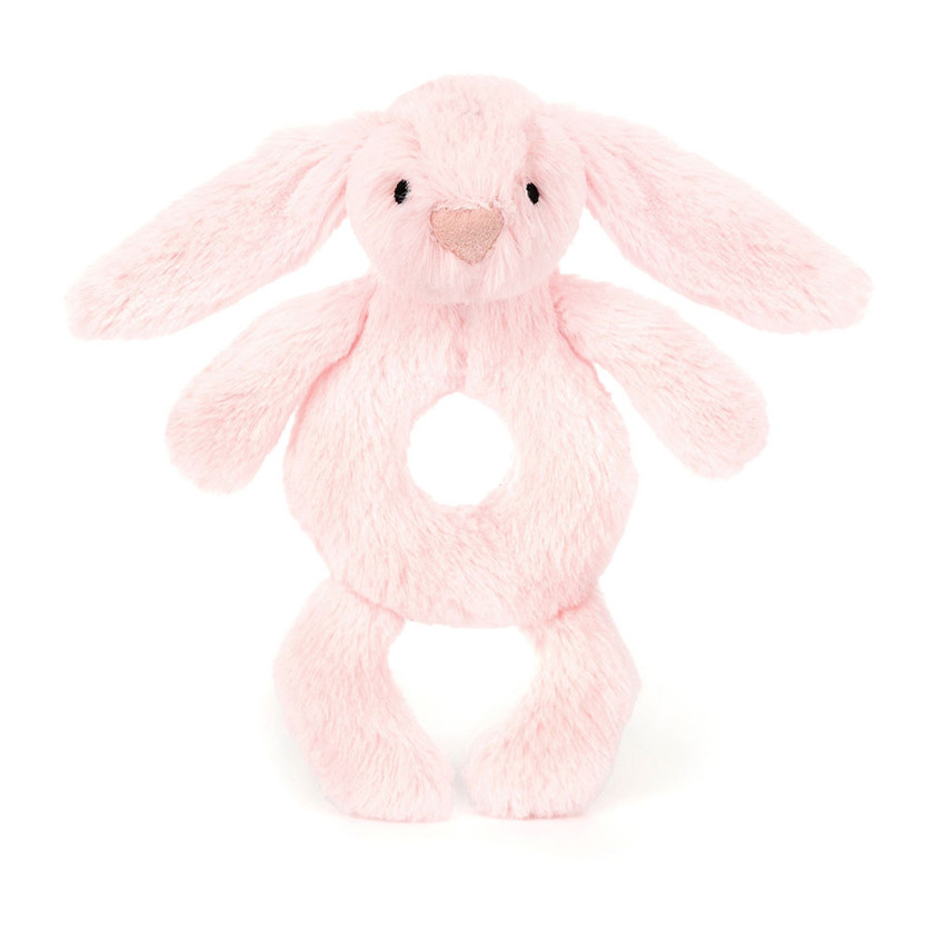 Pink Bashful Bunny Ring Rattle