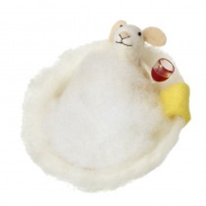 Felt Mouse Relaxing In Bath