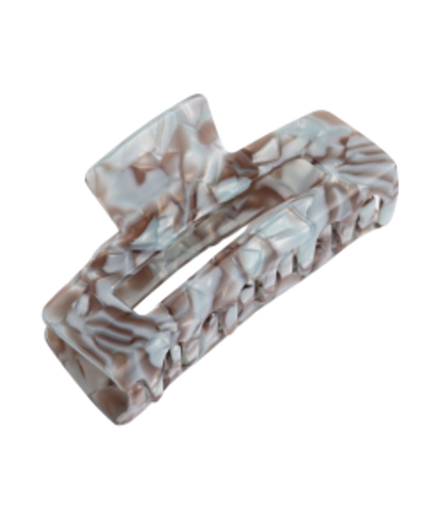 Rectangle Hair Claw Blue Brown