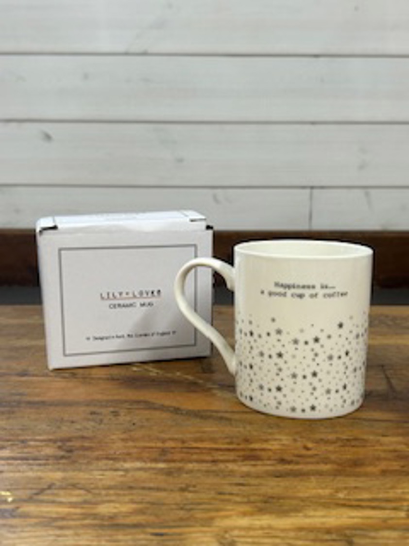 Happiness is coffee Ditsy Star Mug