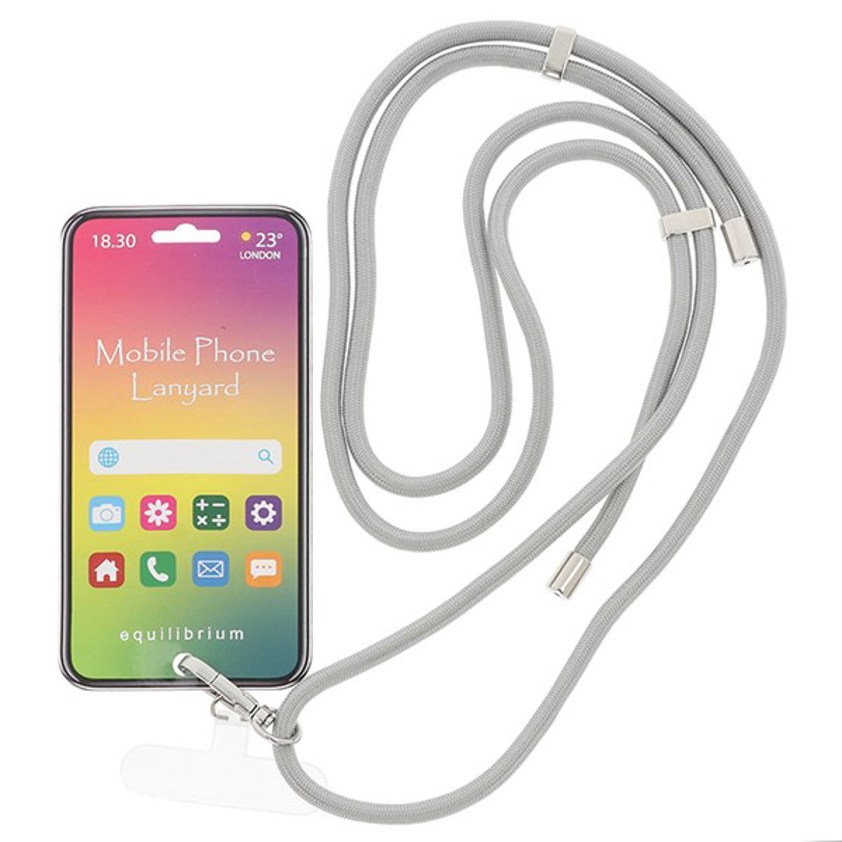 Cord Adjustable Mobile Phone Lanyard - Grey