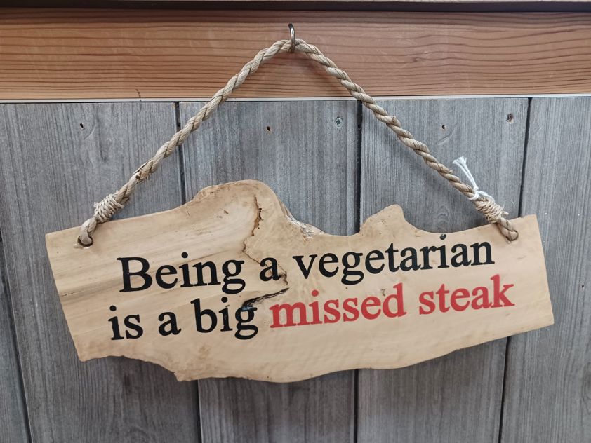 Being a Vegetarian Home Accs  Wood Signs (coffee wood)