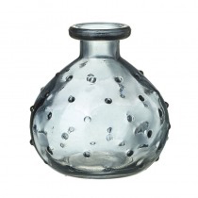 Glass Mottled Bottle w flowers ENTER PRICE