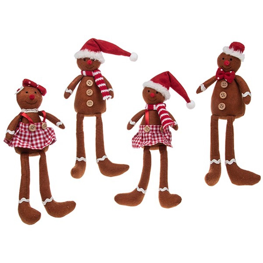 Skirt and bow Gingerbread Men Christmas Dangle