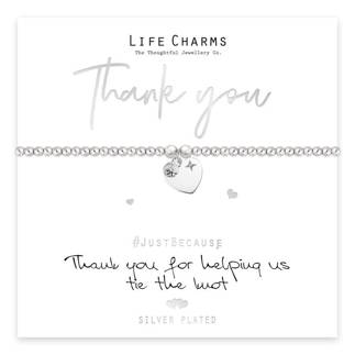 Life Charms Braccialetto Elastico Con Ciondolo - Messaggio "You Will Be Missed" - Placcato Argento E Oro Rosa - Regalo Di Commiato