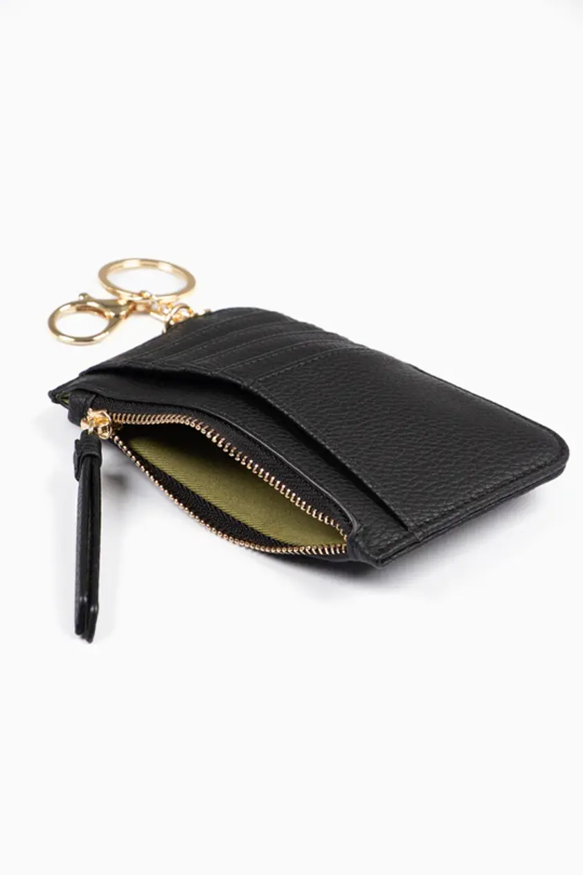 Black Mia Card Holder Faux Leather