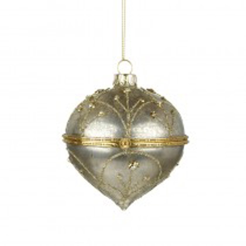 Hanging Glass Bauble With Gold Rim