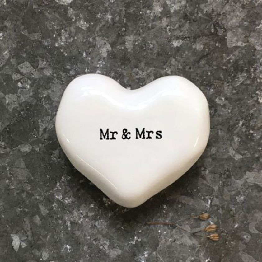 White Heart Token Mr & Mrs