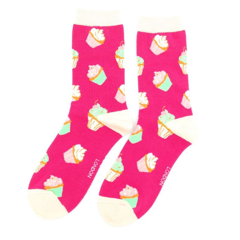 Cupcakes Socks Hot Pink