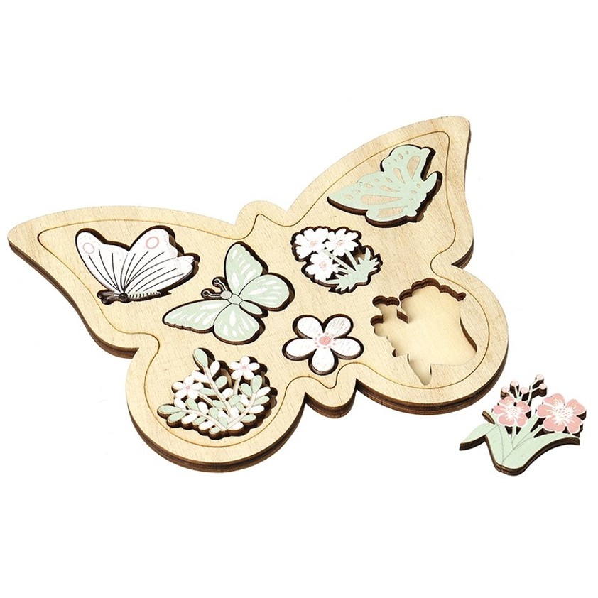Wooden Butterfly With Decs Set
