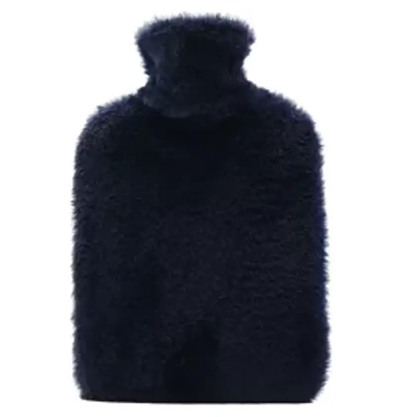 Sophia Layers Soft Faux Fur 1.7L Muff Hot Water Bottle - Navy Blue
