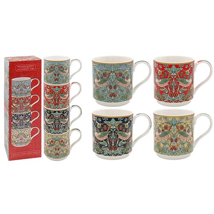 William Morris Strawberry Thief Stacking Mugs