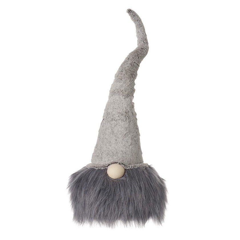 Large Grey Bearded Gonk In Grey Fur Hat