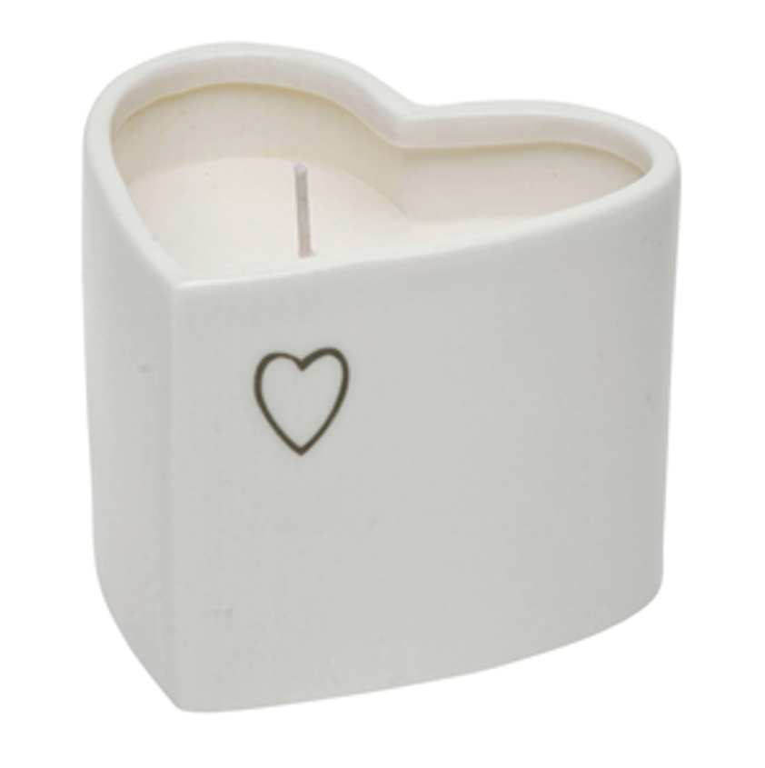 Evie heart shape candle in pot